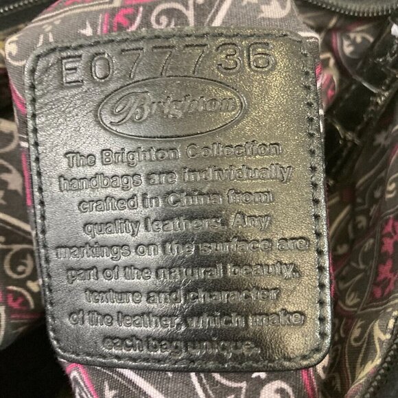 Brighton Peyton Pebbled Leather Crossbody Bag / Purse E077736 Black 12.5"x12" - Picture 2 of 16